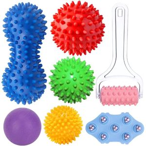 Hedgehog Bal Massagebal, Set van 3 Hedgehog Ball, Voetmassage Roller, Massageballen Hedgehog Ball voor Plantar Fasciitis, Premium Voetmassager gebruikt voor Spiermassage van Voet, Rug, Been en Hand.