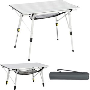 Opvouwbare campingtafel, in hoogte verstelbare opvouwbare tafel van aluminium, 90 x 53 cm, geschikt voor 4 personen, lichtgewicht campingtafel.