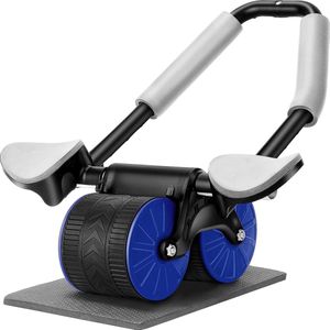 Abdominale Roller Abdominale Trainer met Terugspoelhulp, Ab Roller Wiel voor Core Trainer, Automatische Terugverende Abdominale Wiel, Blauw/Rood/Oranje Fitnessapparatuur voor Thuis.