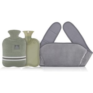 Warmwaterkruik, Warmwaterkruik met 2 zachte hoezen, 3-in-1 rubberen warmwaterkruik met zachte pluche hoes, Warmwaterzak, Warme warmwaterkruik, voor pijnverlichting, artritis.