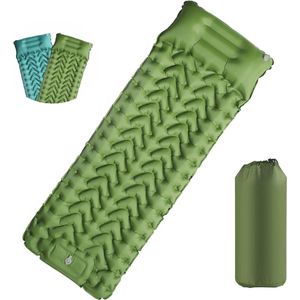 Camping Slaapmat, Zelfopblazend Luchtmatras, Buitenslaapmat met Kussen, Slaapmat, Opvouwbaar, Ultralicht Luchtbed, Opblaasbaar Bed, Campingmat met Voetpomp voor Strand, Tent.