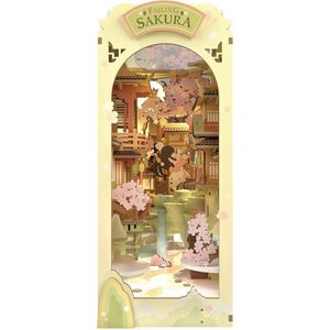 Boek Nook Kits Vallende Sakura-Boekenplank Inzet Dioramae Japanse Chinese Boekenplank Decoratie Cadeau Idee voor Leraren Professoren Vrouwen Mannen (TGB05)