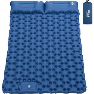 Zelfopblazend slaapmatras voor 2 personen 120 x 200 cm Luchtbed Camping Dubbele ISO Campingmat voor Tent Ultralicht met Kussen