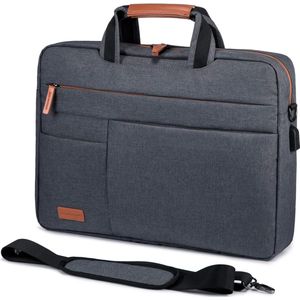 Laptop tas voor 17-17.3 inch notebook, waterdichte aktetas, heren schoudertas, MacBook tas, zakelijke tassen voor mannen, donkergrijs.