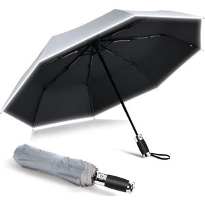 Zakparaplu, met roestvrijstalen ribben, compact, opvouwbaar UV-paraplu voor volwassenen en kinderen, stormbestendig, stabiel.