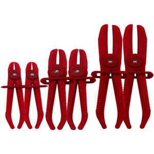 Set van 6 klemmen tangen set, slangklem tangen set, slangklem tangen set, slangklem tangen, remleiding klem, voor het klemmen van koelslangen, rem- en brandstofleidingen, rood.