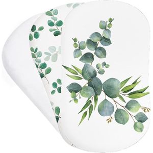 Wieg Hoeslaken - Pak van 3, 100% Ademend Katoen voor Jongens en Meisjes, Groen, Past op de meeste Matrasbeschermers.