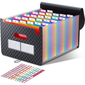 Documentenmap A4, 26 vakken Uitvouwbare mappen Grote ruimte Uitvouwbare mappen Organisatorische mappen Doos Accordeonmap Draagbare sorteermappen voor thuis- of kantoordocumenten.