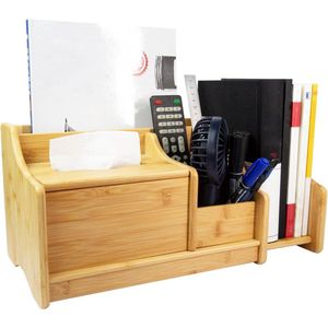 Bamboe Bureau-organizer, Betaalbare Boekenplank met Uitrekbaarheid, Pennenhouder voor Kantoor, School, Thuis