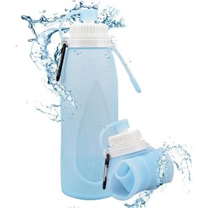 Opvouwbare siliconen waterfles met filter 500 ml fietswaterfles, zachte flask waterfles, BPA-vrije sportfles voor fietsen, wandelen, fitness en kamperen.