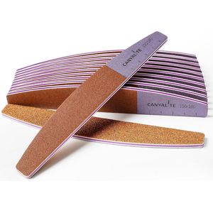 12 stuks nagelvijlen voor gelnagels, professionele nagelvijlen, 100/180, vijlen voor gelnagels met schaal, nagelbufferblok, dubbelzijdige nagelvijl, professioneel, wasbaar en herbruikbaar, bruin