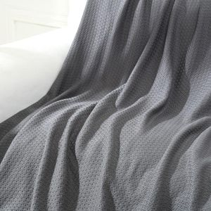 S&Dshopline® Zomerdeken, bamboedeken voor volwassenen en kinderen, lichte ademende koeldeken kan lichaam koel houden, voor bed, bank en overal donkergrijs, 240 x 220 cm