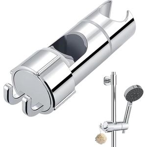 Douchekophouder, douchehouder, verstelbare douchehouder, 360 graden draaibaar, geschikt voor douchestangen met buitendiameter van 19-22 mm, zilver