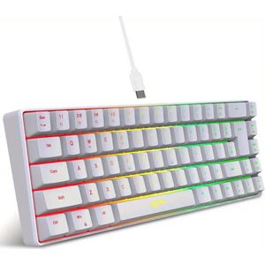 HXSJ Gamingtoetsenbord , 68 Toetsen, RGB-achtergrondverlichting, USB-C, Afneembare Kabel Voor Eenvoudige Opslag, Geschikt Voor Gaming, Kantoor En Thuisgebruik