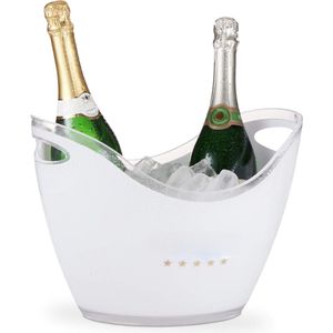 Champagnekoeler, champagne Premium, 6l volume, dranken koelen, champagnekoeler h x b x d: 25,5 x 34,5 x 26 cm, wit