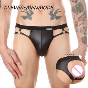 Open-butt-Slip-sexy-Heren-Goedkoop-Pu-Sexy-lederlook-Gay-Homoslip-Model-Erotisch