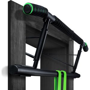 Pull-Up Bar Door Frame – Heavy Duty Pull Up Bar [up to 200 kg] – Door Bar without Assembly – 20 cm Higher in Frame – Also for Dips & Push Ups (Rounded)