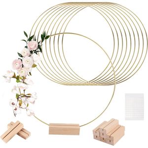 Metalen ringen, 10 stuks, 25 cm, tafelopzetstukken, gouden metalen ringen om te knutselen, metalen bloemenkrans, krans, dromenvanger, ring voor bloemisten, doe-het-zelf handwerk, bruiloft,