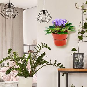 Set van 3 planten voor wandmontage 15 cm bloempothouder muur bloemenhouder metalen plantenring bloempot houder ring plantenbak rek bloempot ring met schroeven voor huis tuin balkon (zwart)