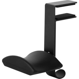 Headsethouder, verstelbare hoofdtelefoonhouder, multifunctionele hoofdtelefoonstandaard, voor bluetooth-hoofdtelefoon, gamingheadset, standaard, haak (zwart)