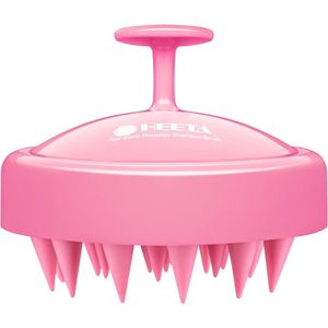 Hoofdmassage borstel voor nat en droog haar, zachte hoofdmassageborstel, shampoo haarborstel met zachte siliconen kop voor peeling en hoofdmassage - roze