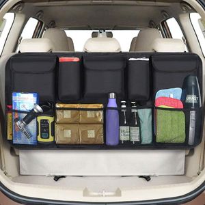 Car Boot Organiser Car Storage Bag Car Boot Bag Waterproof Bags for Car with Strong Elastic Magic Wand Structure for SUV Black