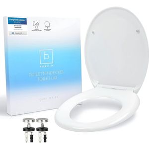 Premium closetzitting, toiletbril met deksel in wit, met quick-release en softcloseAntibacteriële toiletbril van duroplast en roestvrij staal.Wc-bril toiletzitting closetbril.