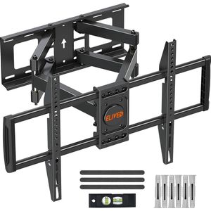 EV015 Swivelling Tilting TV Wall Mount for 37-70 Inch LED, LCD, OLED, Plasma TVs (Flat & Curved) up to 45 kg with Max VESA 600 x 400 mm, Movable Double Arm TV Wall Mount