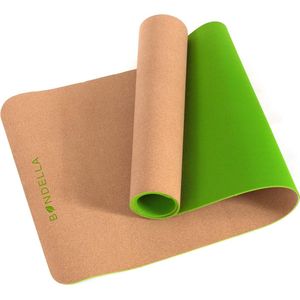 Ahimsa Yogamat, van kurk en TPE, premium yogamat, antislip, 183 x 61 cm, 5 mm dik, duurzame yogamat, kurk met draagriem, de ideale yogamat, antislip, vrij van schadelijke stoffen
