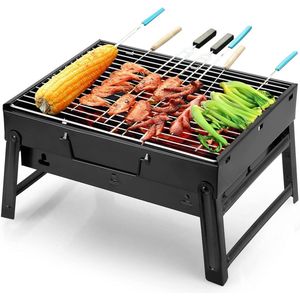 Barbecue, draagbare houtskoolgrills, opvouwbare grillwagen, outdoor tafelgrills, draagbare picnikgrill