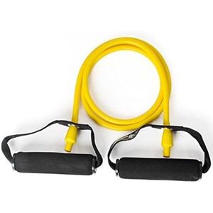 Body Tube Deluxe Fitnessband Expander geel / licht schuimrubberen greep