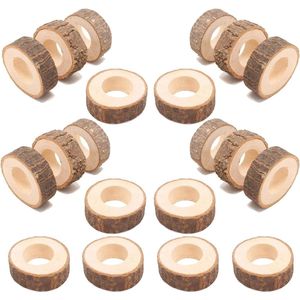 Wooden Napkin Rings Vintage Natural Wooden Napkin Rings for DIY Wedding Birthday Christmas Party Set Dining Table Decoration Rustic Round Napkin Rings Napkin Rings Wood Pack of 20
