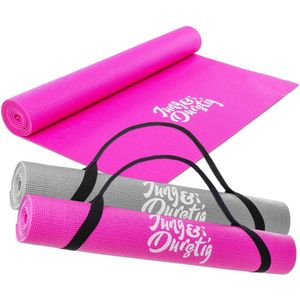 2-in-1 yogamat, bekleed en antislip, gymnastiekmat met yogastrap, fitnessmat inclusief e-book workout, sportmat, afmetingen 173 x 61 cm