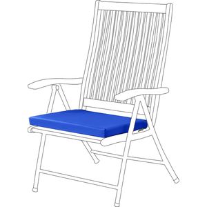 Garden Non-Slip Chair Seat Pads, Hypoallergenic, Water Resistant, Thick Padding with Secure Straps for Indoor and Outdoor Use, Garden Chair Cushion 50 cm x 44 cm (Blue, 1)
