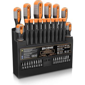 Schroevendraaierset 36-delig - chroom vanadium - magnetisch - 18 bits met bithouder - sleuf en kruiskop schroevendraaier - fijnmechanische schroevendraaier - schroevendraaierset