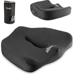 zitkussen van traagschuim, ergonomisch zitkussen voor bureaustoel rolstoel autostoel, staartbeenkussen stoelkussen zitkussen buitenhuis, zwart