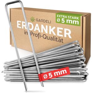 Anti-roest grondankers (Ø 5 mm) voor extreem harde vloeren ongelooflijk stabiele, verzinkte staaldraad (roestvrij) professionele grondankers 20 cm lang, 3 cm breed (40 stuks)