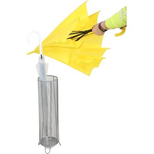 Zilveren metalen gaas wandelstok parapluhouder