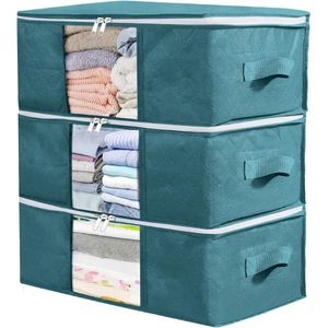 Opbergtas, opbergdoos met deksel, grote kledingopslag, verhuisdozen, opvouwbare opbergdozen voor dekbedden, dekens, kleding, onderbed, kledingkast