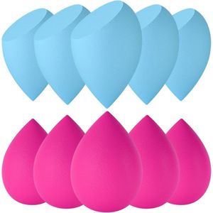 Make-up spons, 10 stks Beauty Blender Sponzen, wasbare latexvrije cosmetische spons Flawless Foundation Puff Cosmetisch hulpmiddel, voor vloeistof, crème en poeder, cadeau voor vrouwen