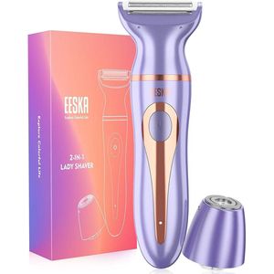 Elektrisch scheerapparaat voor vrouwen Snoerloos voor vrouwen Gezicht, benen en oksels, draagbare bikinitrimmer IPX7 waterdichte verwijdering van nat en droog haar, Type-C USB-oplading