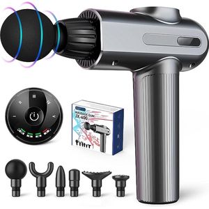 Spiermassagepistool, Eccioun Professioneel Massagepistool, 5 Snelheden en 6 Massagekoppen, met LCD-Scherm, voor Dagelijkse Training en Spierontspanning