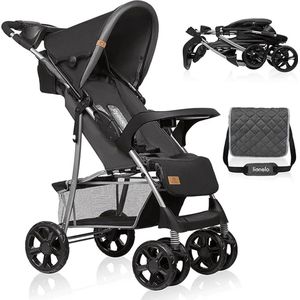 Lichtgewicht Buggy tot 15 kg, Kinderwagen van ca. 6 maanden tot ca. 3 jaar, Wandelwagen met 5-punts Veiligheidsgordels, Rugleuningverstelling tot Ligpositite, Snel Opvouwsysteem