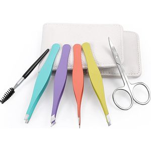 6 Stuks Wenkbrauw Trimmen Kit, Professionele Roestvrijstalen Wenkbrauwset, Multifunctionele Wenkbrauwtrimmer, Schoonheidsgereedschap Vrouwen Mannen (Veelkleurig)