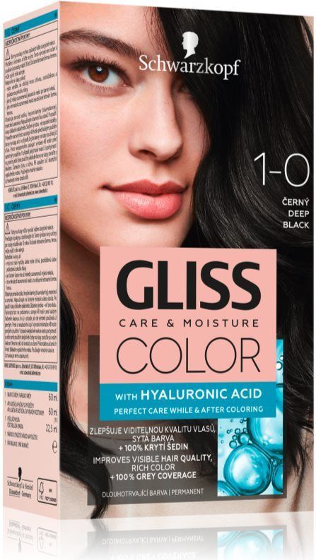 Schwarzkopf Gliss kleur No. 1-0 deep zwart