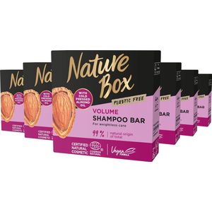 Nature Box - Almond Shampoo - Bar - Haarverzorging - Shampoo Bar - Voordeelverpakking - 6 x 85 gr.