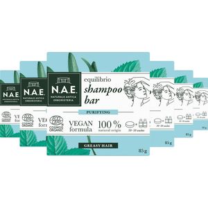 N.A.E. Equilibrio Shampoo Bar Purifying - Shampoo Bar - Haarverzorging - Tegen Vet Haar - Voordeelverpakking - 6x 85 gr