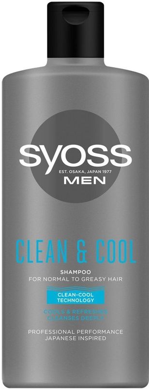 Syoss - Men Intense Clean - Shampoo - 440 ml - Voor Normaal tot Vet Haar