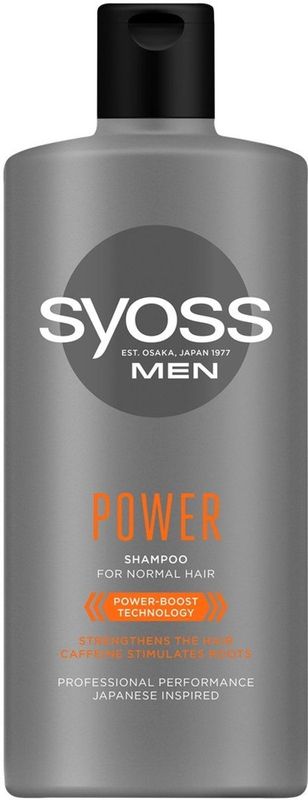 Syoss - Men Intense Power - Shampoo - 440 ml - Versterkende Shampoo met Cafeïne