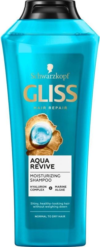 Schwarzkopf - Gliss Aqua Revive - Shampoo - 400 ml - Voor Normaal tot Droog Haar